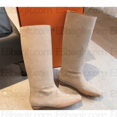Hermes Finale boots in goatskin Suede Beige 2023