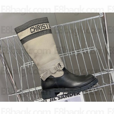 Dior D-Major Boots in Technical Fabric Taupe 2023