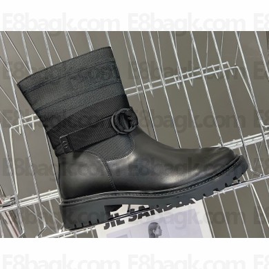 Dior D-Major Ankle Boots in Technical Fabric Black 2023
