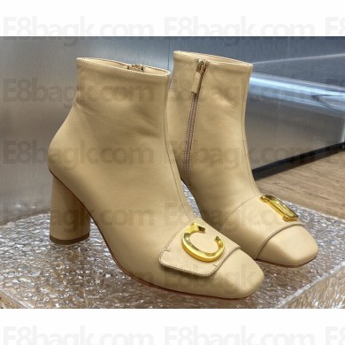 Dior Heel 8.5cm C'est Ankle Boots in Calfskin Beige 2023