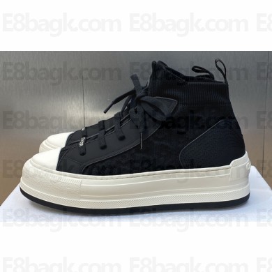 DIOR Walk'n'Dior Platform High Top Sneakers in Macrocannage Technical Mesh Black 2023