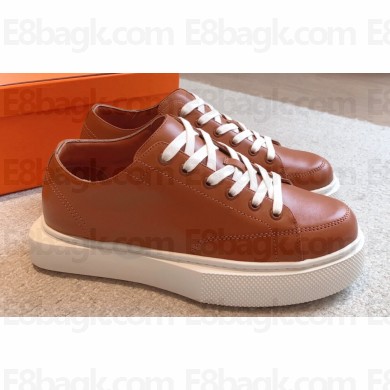 Hermes Haru Women/Men Derby shoes in calfskin Brown 2023