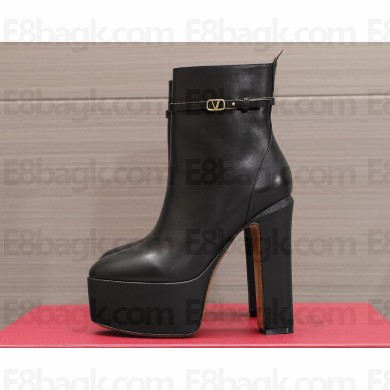 Valentino Heel 15.5cm Platform 4cm Tan-Go platform ankle boots in calfskin Black 2023