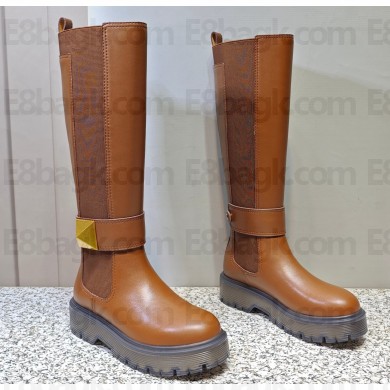 Valentino One Stud boots in calfskin Brown 2023