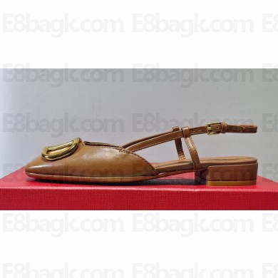 Valentino VLogo Signature Slingback ballerina Flats in leather Brown