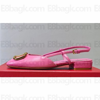 Valentino VLogo Signature Slingback ballerina Flats in leather Pink