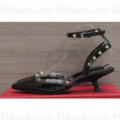 Valentino Heel 5cm Rockstud Couture Pumps in patent leather Black