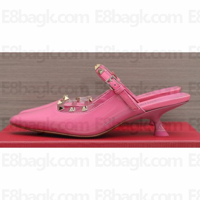 Valentino Heel 5cm Rockstud Couture Mules in patent leather Pink