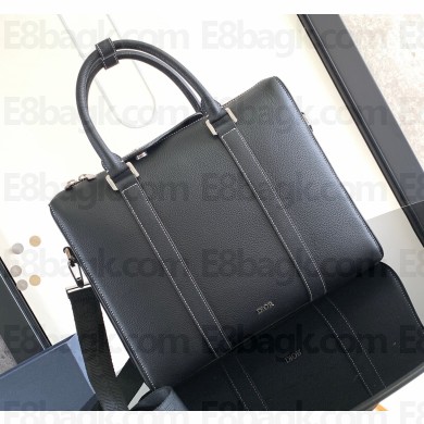 Dior Lingot Briefcase Bag in Black Smooth Calfskin 2023