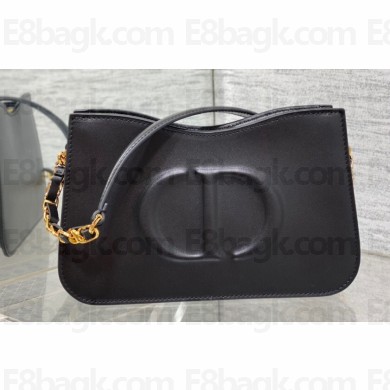 Dior CD Signature Hobo Mini Bag in Black Calfskin with Embossed CD Signature 2023
