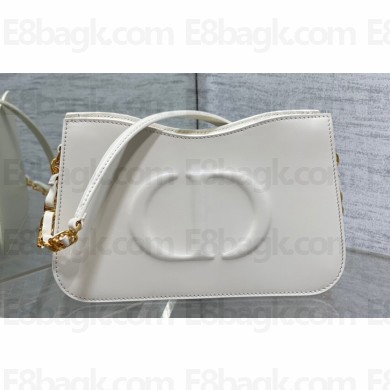 Dior CD Signature Hobo Mini Bag in White Calfskin with Embossed CD Signature 2023