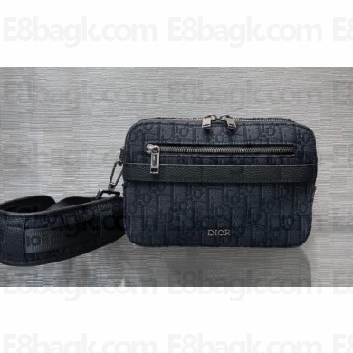 Dior Safari Bag with Strap in Black Dior Oblique Jacquard 2023