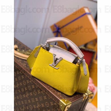 louis vuitton Capucines Mini bag m57520 yellow/nude pink