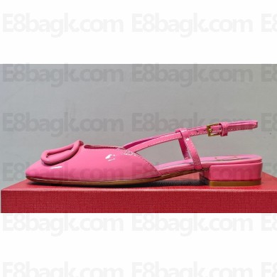 Valentino VLogo Signature Slingback ballerina Flats in leather patent Pink