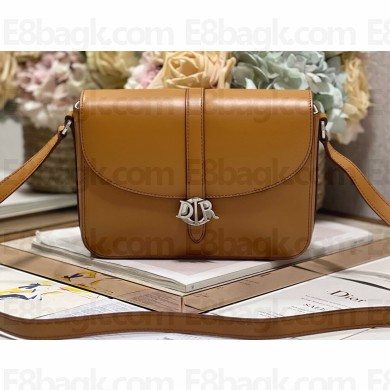 Dior boxy flap Men Bag with strap in Calfskin Brown 2024