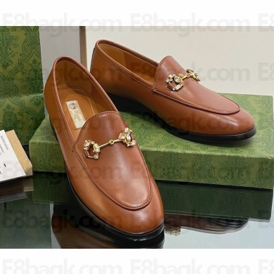 Gucci Horsebit with crystals Jordaan loafers 759918 Leather Brown 2023