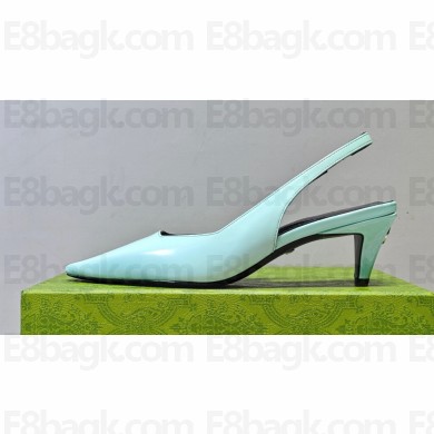 Gucci Heel 5.5cm Square slingback pumps 764192 Cyan 2023