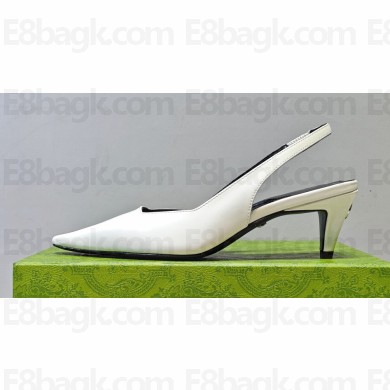 Gucci Heel 5.5cm Square slingback pumps 764192 White 2023