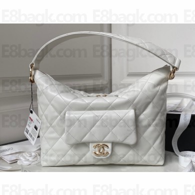 Chanel Calfskin Hobo Bag AS4347 White 2023