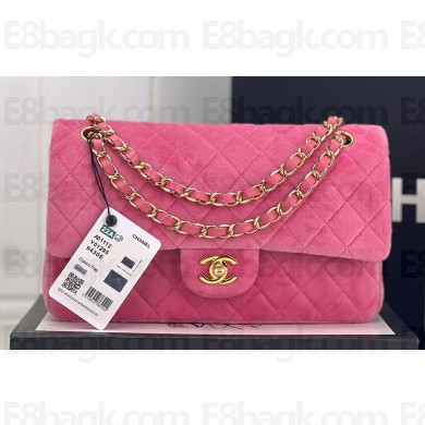 Chanel Wool Tweed Medium Classic Handbag A01112 Pink 2023
