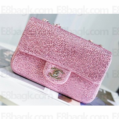 Chanel Strass and Crystal Small Classic Handbag A01116 Light Pink 2023