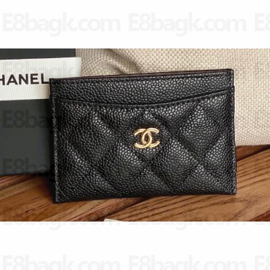 Chanel Classic Card Holder AP0213 in Grained Calfskin Black/Gold