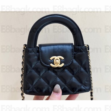 Chanel Shiny Aged Calfskin Clutch with Chain Bag AP3435 Black 2023 (ORIGINAL QUALITY)