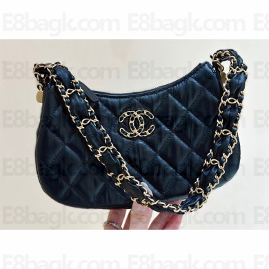 Chanel Calfskin Small Hobo Bag AS4422 Black 2023 (ORIGINAL QUALITY)