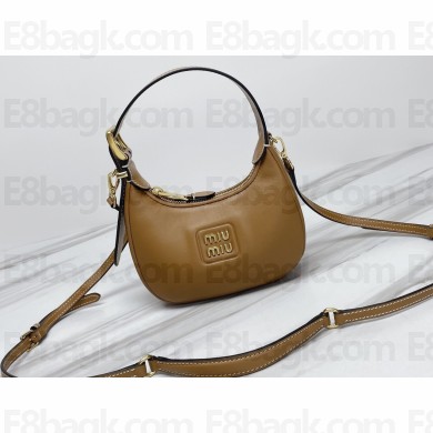 Miu Miu Leather hobo bag 5BP084 Brown