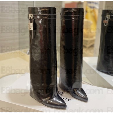 Givenchy Heel 8.5cm Shark Lock boots in metallized leather Black 2023