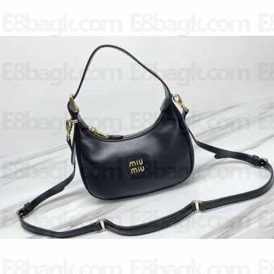 Miu Miu Leather hobo bag 5BC161 Black