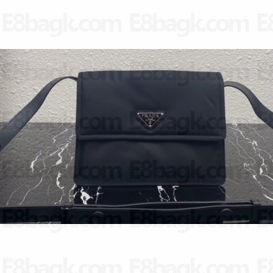 Prada Re-nylon Small Padded Shoulder Bag 1BD313 Black 2023