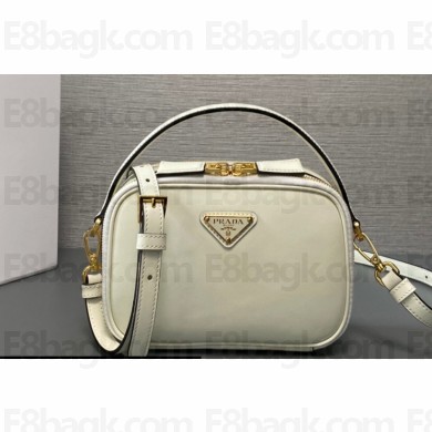 Prada Odette leather mini-bag 1BH203 White 2023