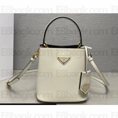 Prada Panier leather mini-bag 1BA373 White 2023