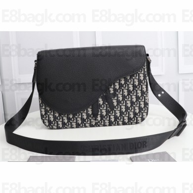 Dior Mini Saddle Messenger Bag in Beige and Black Dior Oblique Jacquard
