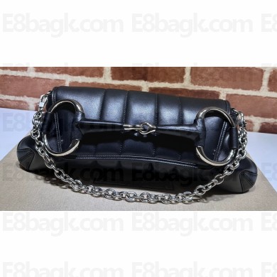 Gucci Horsebit Chain medium shoulder bag 764255 Black quilted leather