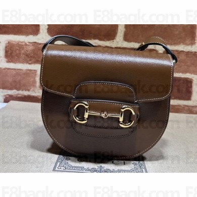Gucci Horsebit 1955 mini rounded bag 760191 Leather Coffee