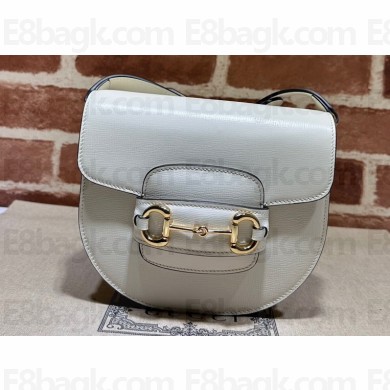 Gucci Horsebit 1955 mini rounded bag 760191 Leather White