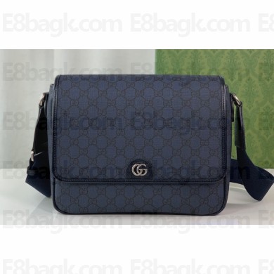 Gucci Ophidia medium messenger bag 761741 Blue and ebony GG Supreme