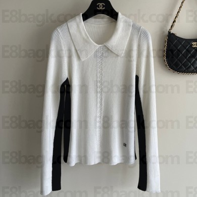 Chanel CC Logo Top White/Black 2023