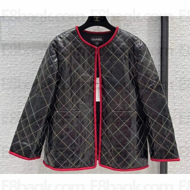 Chanel Quilting Coat Black/Red 2023