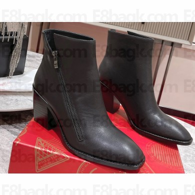 Christian Louboutin 7cm Santiazip Low boots leather CL18 Black 2023