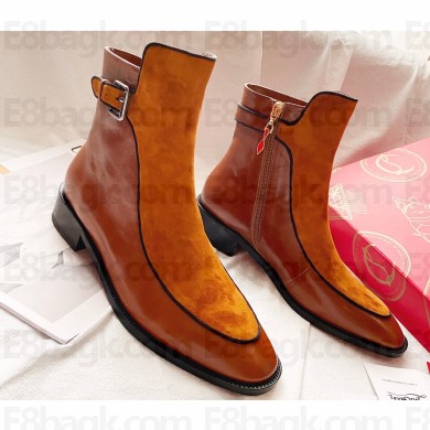 Christian Louboutin Ecritoir Leather Low boots CL32 Suede Brown 2023