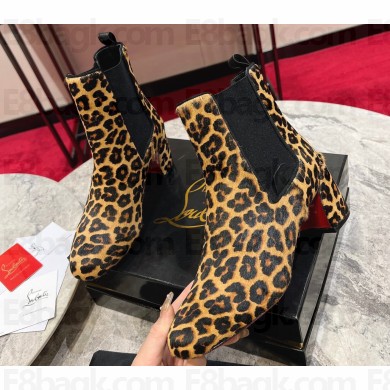 Christian Louboutin Heel 5.5cm Turelastic Low boots Calf leather Pony Kitty print Brown 2023