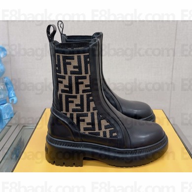 Fendi Domino Black leather biker boots 02 2023
