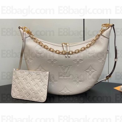 Louis Vuitton Monogram Empreinte Leather Loop Hobo Bag M46739 Cream 2023