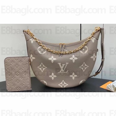 Louis Vuitton Monogram Empreinte Leather Loop Hobo Bag M46738 Dove Gray/Cream 2023
