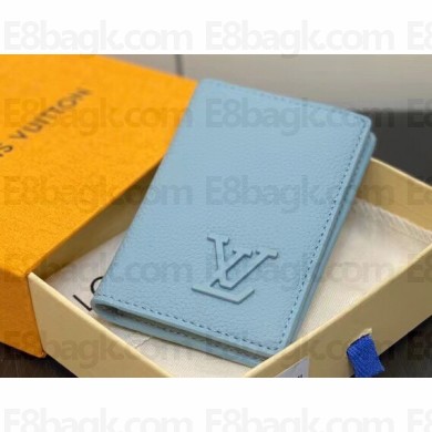 Louis Vuitton Cowhide leather Pocket Organizer Wallet M82805 Cloud Blue 2023