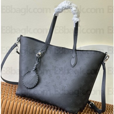 Louis Vuitton Mahina perforated calfskin leather Blossom MM Bag M21851 Black 2023