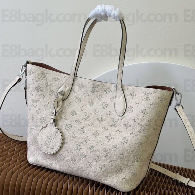 Louis Vuitton Mahina perforated calfskin leather Blossom MM Bag M21850 White 2023